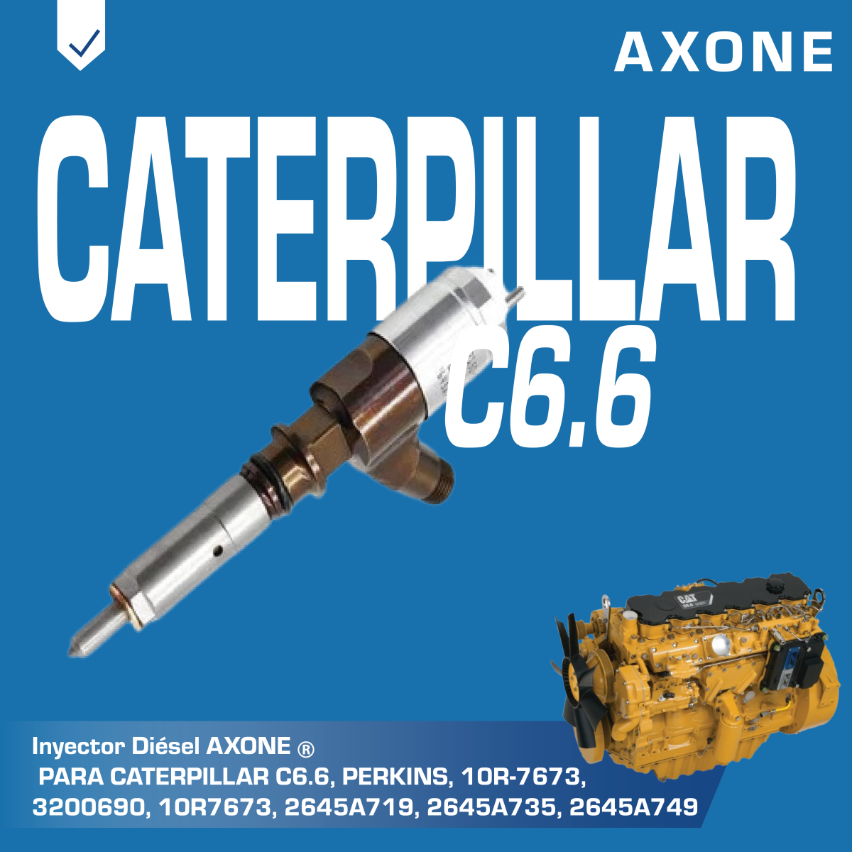 inyector diesel axone cr 320 0690 para caterpillar c6.6, perkins, 10r 7673, 3200690, 10r7673, 2645a719, 2645a735, 2645a749 inyector diesel axone cr 320 0690 para caterpillar c6.6, perkins, 10r 7673, 3200690, 10r7673, 2645a719, 2645a735, 2645a749